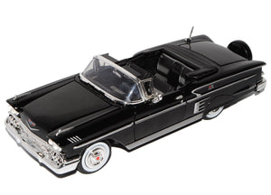 1958 Chevrolet Impala Convertible 1:24 Diecast Model Motormax 73267 Black