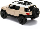 JADA 1:24 Toyota FJ Cruiser with Roof Rack Beige with White Top