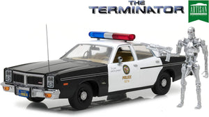 1/18 Scale 1977 Dodge Monaco Metropolitan Police with T-800 Endoskeleton Figure "The Terminator"  Greenlight 19042