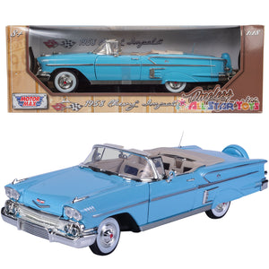 1:18 Scale 1958 Chevrolet Impala Diecast Model by Motormax 73112 Blue