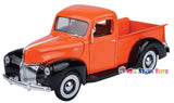 1940 Ford Pickup Truck Orange 1:18 Scale Diecast Model Car MotorMax 73170