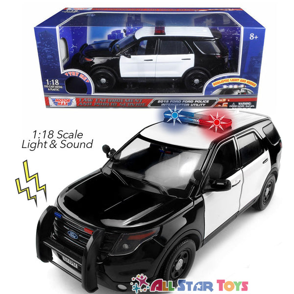 モーターマックス 2015 FORD 1/18 ミニカー Y0964 2015 Ford Explorer Police Interceptor Utility with Light and Sound