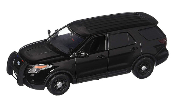 1:24 Scale 2015 Ford Explorer Police Interceptor Utility Unmarked Solid Black Sleek top Diecast Model Toy Car by MOTORMAX 76963