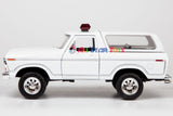 1978 Ford Bronco 1:24 Scale Blank Police Pursuit (Fire Department) diecast Model Car by Motormax 76983 Black/White/Red/Black&White