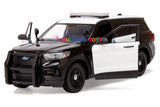 IN-STOCK! 2022 Ford Explorer Police Interceptor Utility Unmarked BLACK&WHITE with Light Bar 1:24 Diecast Model Toy Car by MOTORMAX 76988 BLACK&WHITE