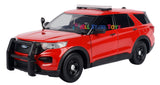 IN-STOCK!  2022 Ford Explorer Police Interceptor Utility Unmarked RED with Light Bar 1:24 Diecast Model Toy Car by MOTORMAX 76988 RED