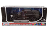 IN-STOCK! 2022 Ford Explorer Police Interceptor Utility Unmarked Black SLEEKTOP 1:24 Diecast Model Toy Car by MOTORMAX 76990