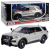 IN-STOCK! 2022 Ford Explorer Police Interceptor Utility Unmarked Silver SLEEKTOP 1:24 Diecast Model Toy Car by MOTORMAX 76990