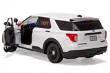 IN-STOCK! 2022 Ford Explorer Police Interceptor Utility Unmarked White SLEEKTOP 1:24 Diecast Model Toy Car by MOTORMAX 76990