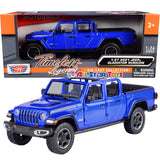 2021 Jeep Gladiator Rubicon (Open Top) 1:27 Scale Diecast Model Car Blue/Red Motormax 79370