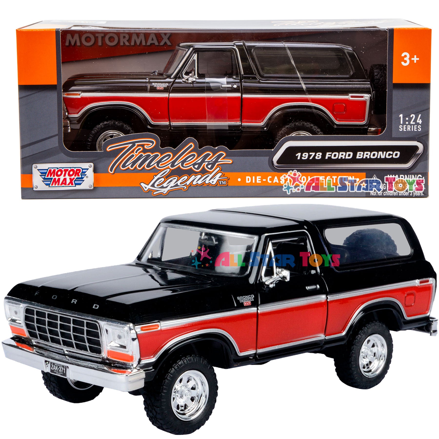 MOTORMAX 1978 FORD BRONCO CUSTOM PICKUP TRUCK 1:24 79371 79372