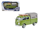 Volkswagen Type 2 (T1) Pickup w/ roof rack + suitcase + tarpaulin cover 1:24 Model by MotorMax 79553