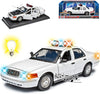 Motormax 1:18 2001 Ford Crown Victoria Police Light & Sound Unmarked White 73992