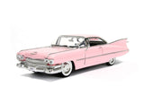 JADA 1959 Cadillac Coupe De Ville Pink 1/24 Scale Diecast Car Model 96801