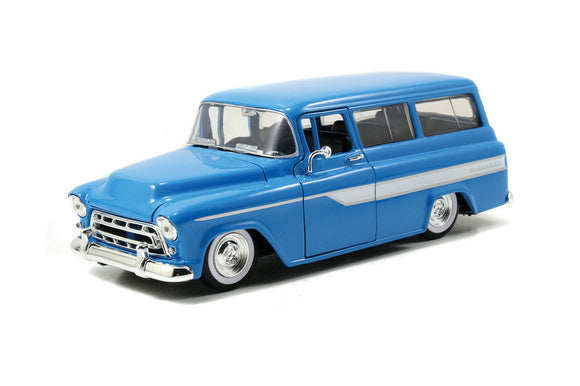 JADA 1957 Chevy Chevrolet Suburban Blue 1/24 scale Diecast Car Jada Toys 97190
