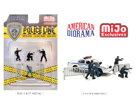 American Diorama 1:64 Limited Edition Diecast Figure Set - Police Line Figurine AD-76493