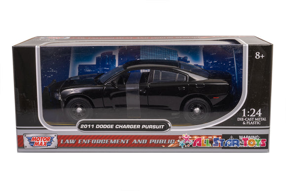2011 Dodge Charger Police Pursuit Car Black 1:24 Diecast Model Toy Car by MOTORMAX 76953