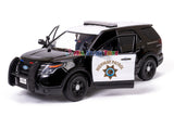 Motormax 76955 2015 Ford Interceptor Police Utility California Highway Patrol CHP Black and White 1/24 Diecast Model Car
