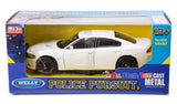 Welly 1:24 2016 Dodge Charger R/T Police Pursuit (Plain White) MiJo Exclusives 24079P-WWH