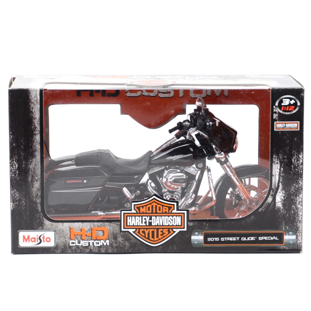  Maisto 2015 Harley Davidson Street Glide Motorcycle 1/12 Scale  Pre-Built Model Black : Toys & Games