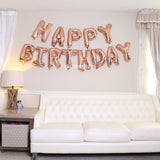 Pink Happy Birthday Aluminum Foil Banner Balloons for Birthday Party Decorations