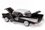 1957 Chevrolet Bel Air 1:24 Diecast Model Car Motormax 73228 Black