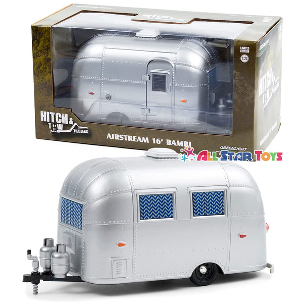 Greenlight 1:24 Airstream Bambi Sport 16' Camper RV Trailer Silver