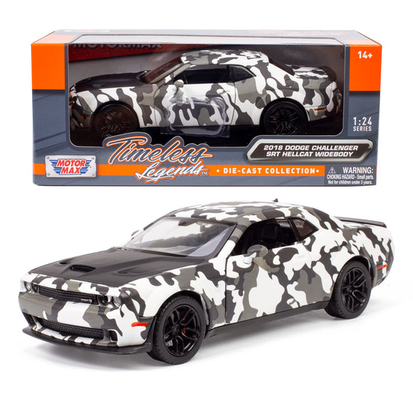 All Star Toys Exclusive 2018 Dodge Challenger SRT Hellcat Widebody Camouflage 1/24 Diecast Model Car by Motormax 79350 Camo