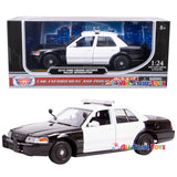 2010 Ford Crown Victoria Police Pursuit Car Unmarked Black 1:24 Diecast Model Toy Car by MOTORMAX 76420