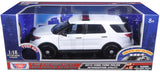 2015 Ford Explorer Police Interceptor Utility with Light and Sound WHITE 1:18 Diecast Model Toy Car by MOTORMAX 73995