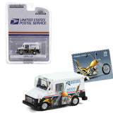Greenlight 1/64 USPS United States Postal Service Long-Life Postal Delivery Vehicle (LLV) - American Motorcycles Collectible Stamps LLV 30249