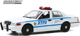 Greenlight 1:24 Scale 2011 Ford Crown Victoria NYPD Police Pursuit Car Blue & White Diecast Model Toy Car 85513