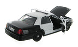 2010 Ford Crown Victoria Police Pursuit Car Unmarked Black 1:24 Diecast Model Toy Car by MOTORMAX 76420